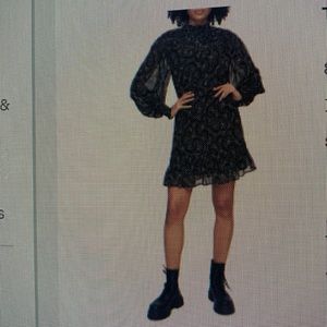 Topshop Abstract Print Long Slv Minidress 8